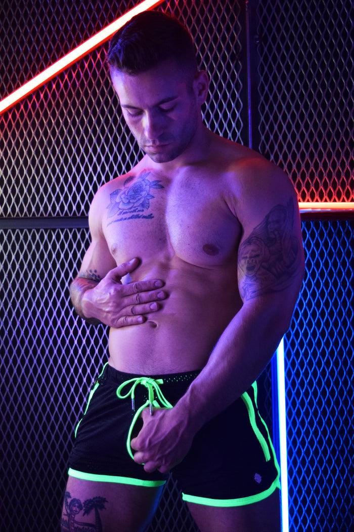 REAR ENDER CIRCUIT SHORTS - NEON GREEN - Take A Peek