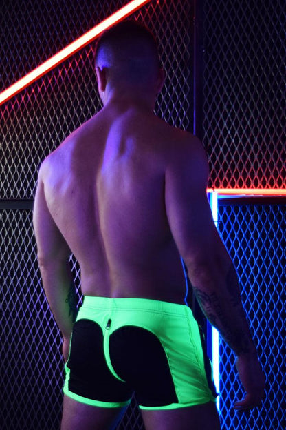 REAR ENDER CIRCUIT SHORTS - NEON GREEN - Take A Peek