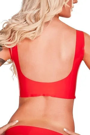 Saxenfelt Latex Top Ouvert - Rojo Pequeño