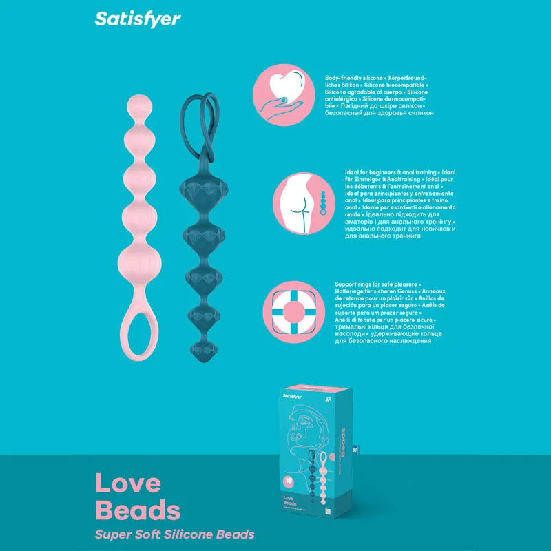 Satisfyer Love Beads -  20.5 cm Anal Beads - Set of 2