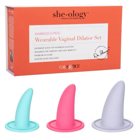 Juego de dilatador vaginal portátil She-ology Advanced de 3 piezas