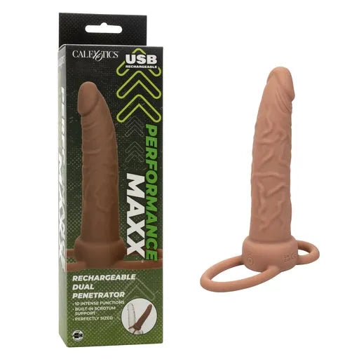 Performance Maxx Rechargeable Dual Penetrator - Brown - Take A Peek