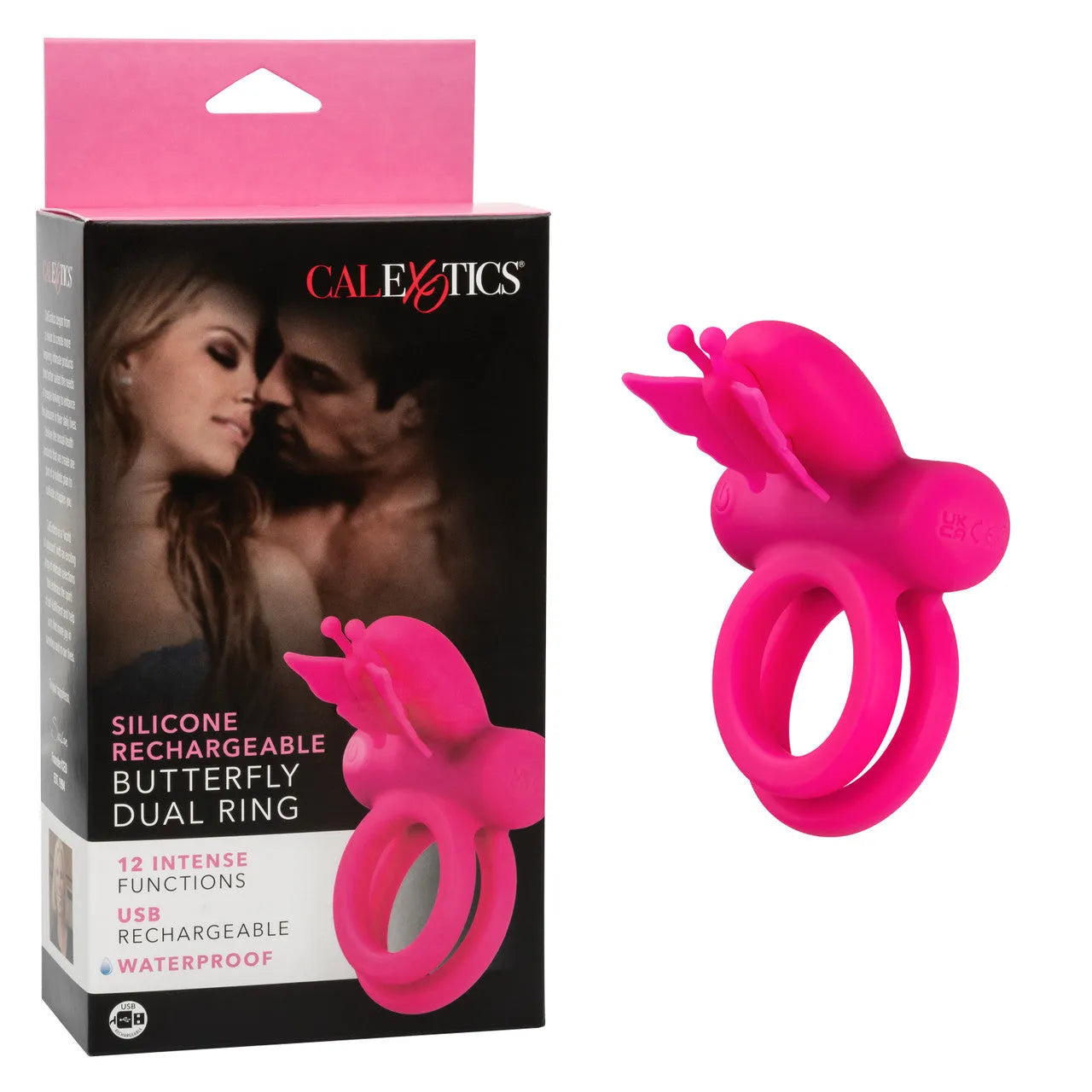 Silicone Rechargeable Butterfly Dual Ring - Take A Peek