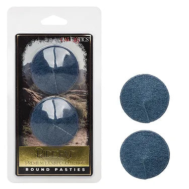 Ride 'Em Premium Denim Collection Round Pasties