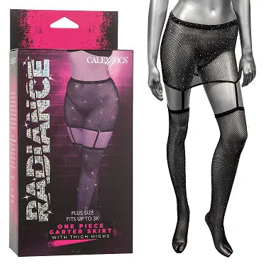 Radiance One Piece Plus Size Garter Skirt With Thigh Highs