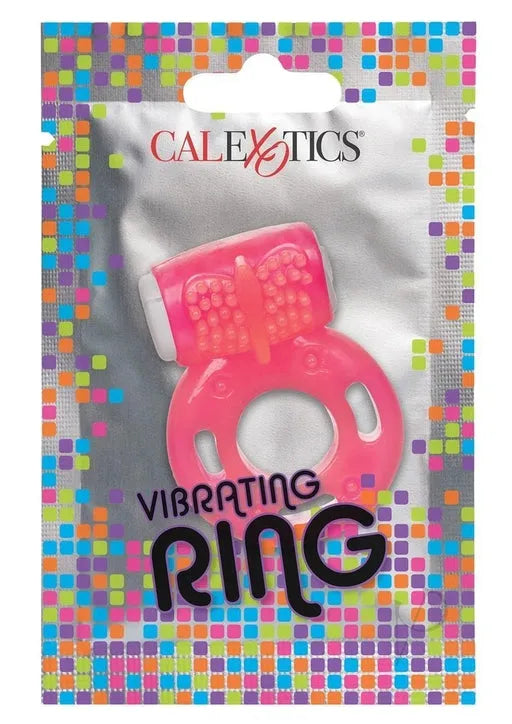 Anillo vibrador en paquete de aluminio, color rosa