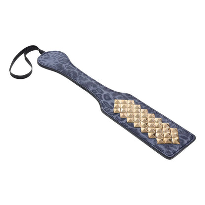 Sex & Mischief Cougar Studded Paddle - Navy  Paddle with Gold Studs