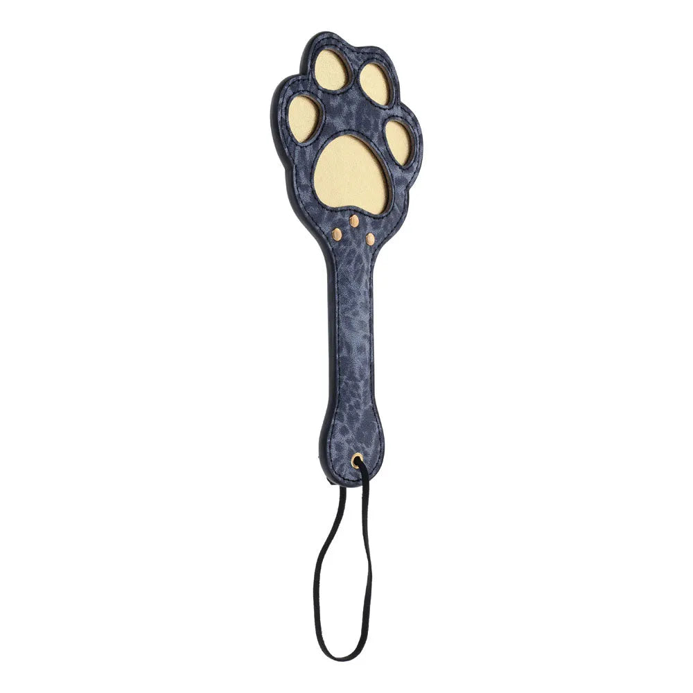 Sex & Mischief Cougar Paw Paddle - Navy /Gold Spanking Paddle