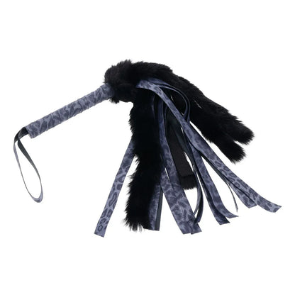 Sex & Mischief Cougar Faux Fur Flogger - Navy /Black Furry Flogger Whip