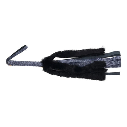 Sex & Mischief Cougar Faux Fur Flogger - Navy /Black Furry Flogger Whip