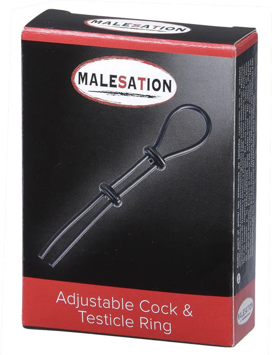 MALESATION ADJUSTABLE COCK AND TESTICLE RING - Take A Peek