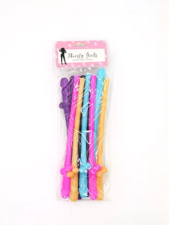 Thirsty Girls - Dicky Sippy Straws 10Pack Coloured - Take A Peek