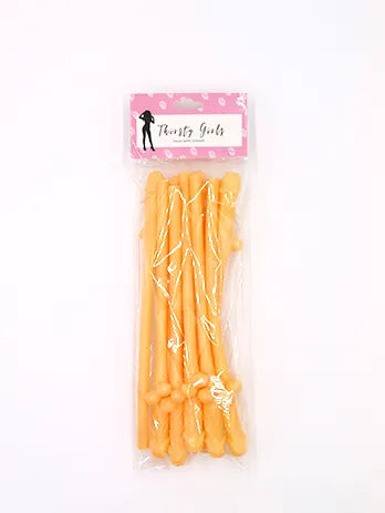 Thirsty Girls - Dicky Sippy Straws 10Pack Flesh - Take A Peek