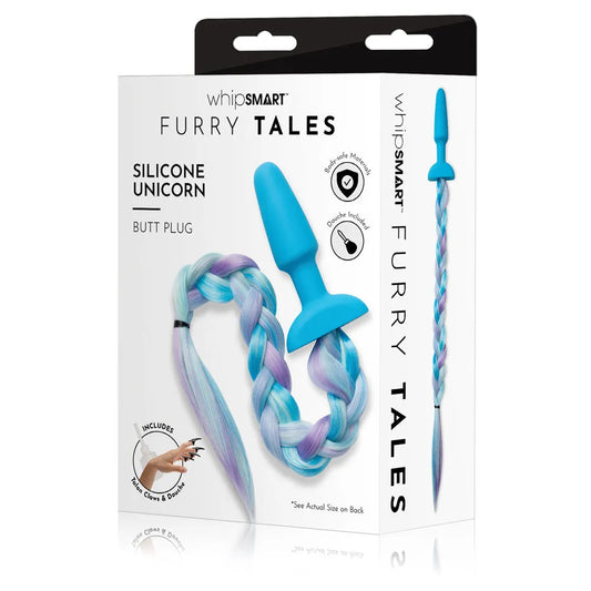 WhipSmart Furry Tales Silicone Unicorn Butt Plug - Take A Peek