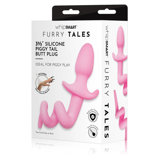 WhipSmart Furry Tales 3.5 Inch Silicone Piggy Tail Butt Plug - Take A Peek