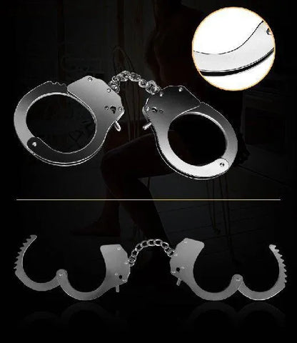 Fetish Pleasure Metal Hand Cuffs Silver - Take A Peek