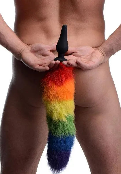 Rainbow Tail Silicone Butt Plug - Take A Peek