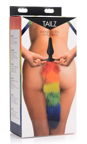 Rainbow Tail Silicone Butt Plug - Take A Peek