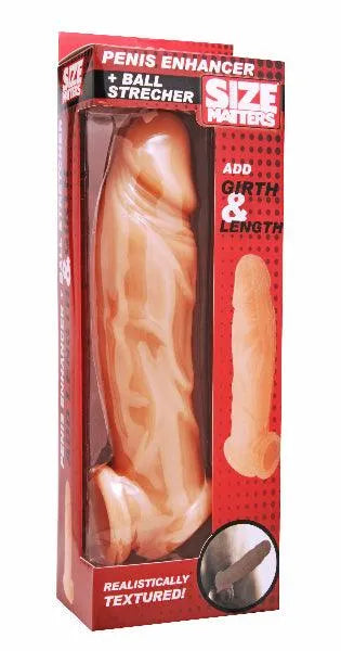 Realistic Flesh Penis Enhancer and Ball Stretcher - Take A Peek