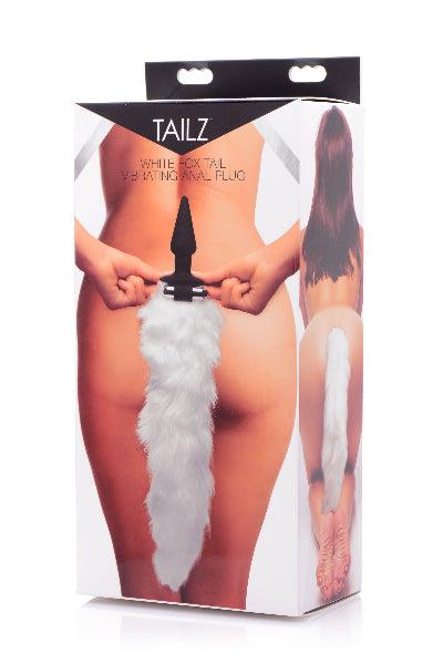 White Fox Tail Vibrating Anal Plug - Take A Peek