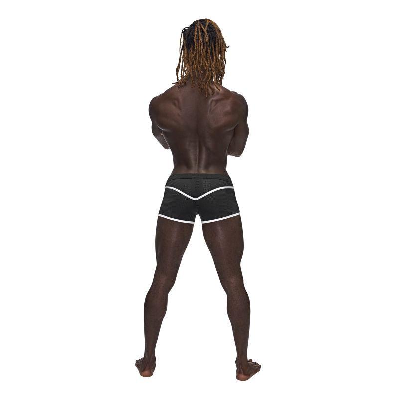 Male Power Sport Mesh Mini Short Black - Take A Peek