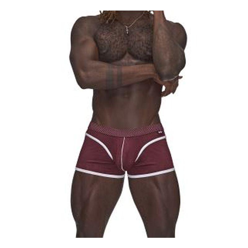 Male Power Sport Mesh Mini Short Burgundy - Take A Peek