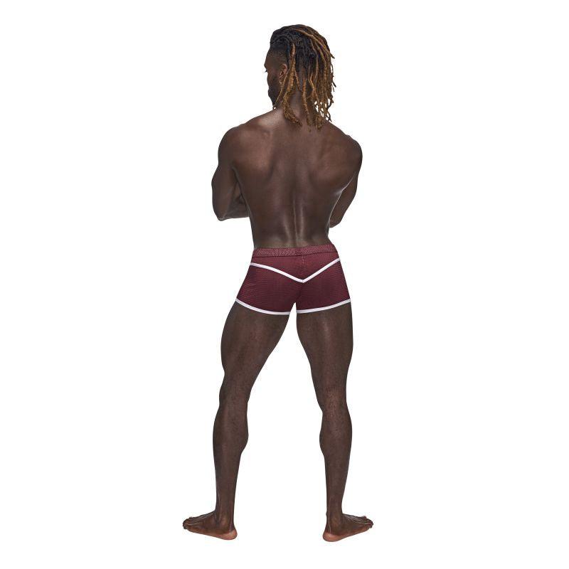 Male Power Sport Mesh Mini Short Burgundy - Take A Peek