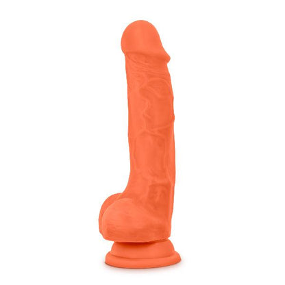 Neo Elite 7.5in Silicone Dual Density Cock with Balls Neon Orange - Take A Peek