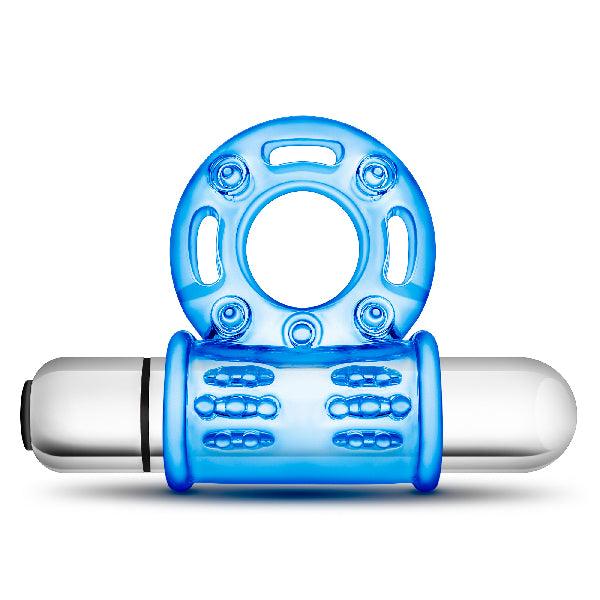 Stay Hard 10 Function Vibrating Bull Ring Blue - Take A Peek