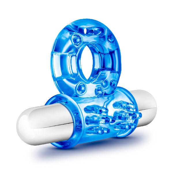 Stay Hard 10 Function Vibrating Bull Ring Blue - Take A Peek