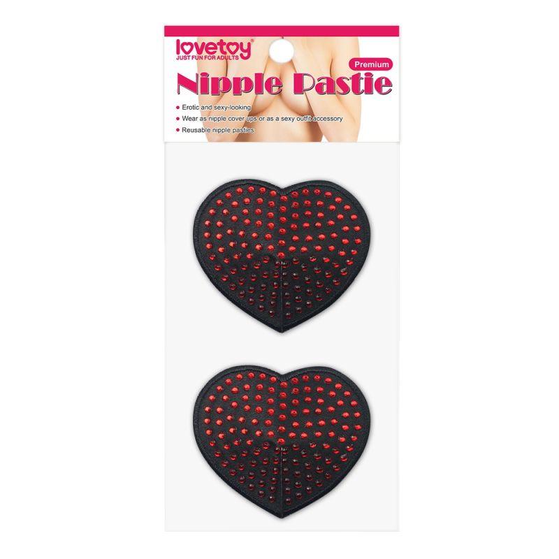 Reusable Red Diamond Heart Nipple Pasties - Take A Peek