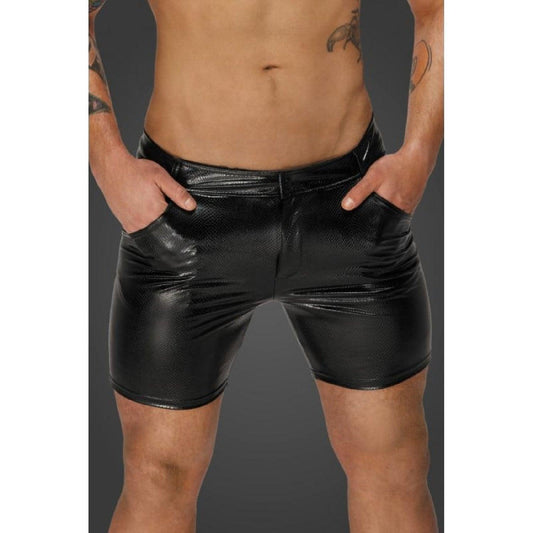 Snake Wetlook Mid Length Shorts with Back Pockets - Take A Peek