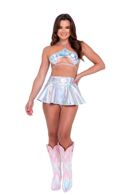 6111 - Holographic Keyhole Tie-Top - Take A Peek