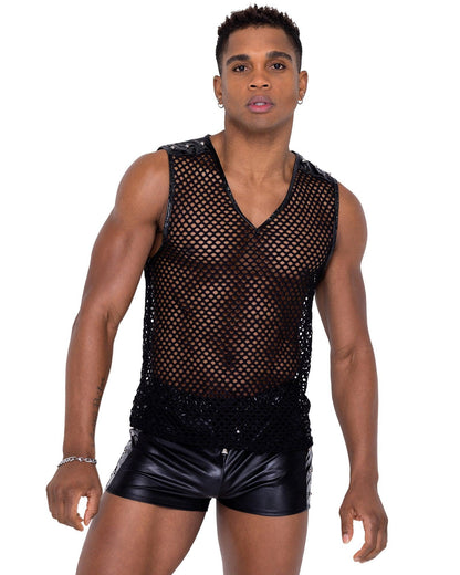 6330 - Mens Fishnet Tank Top - Take A Peek