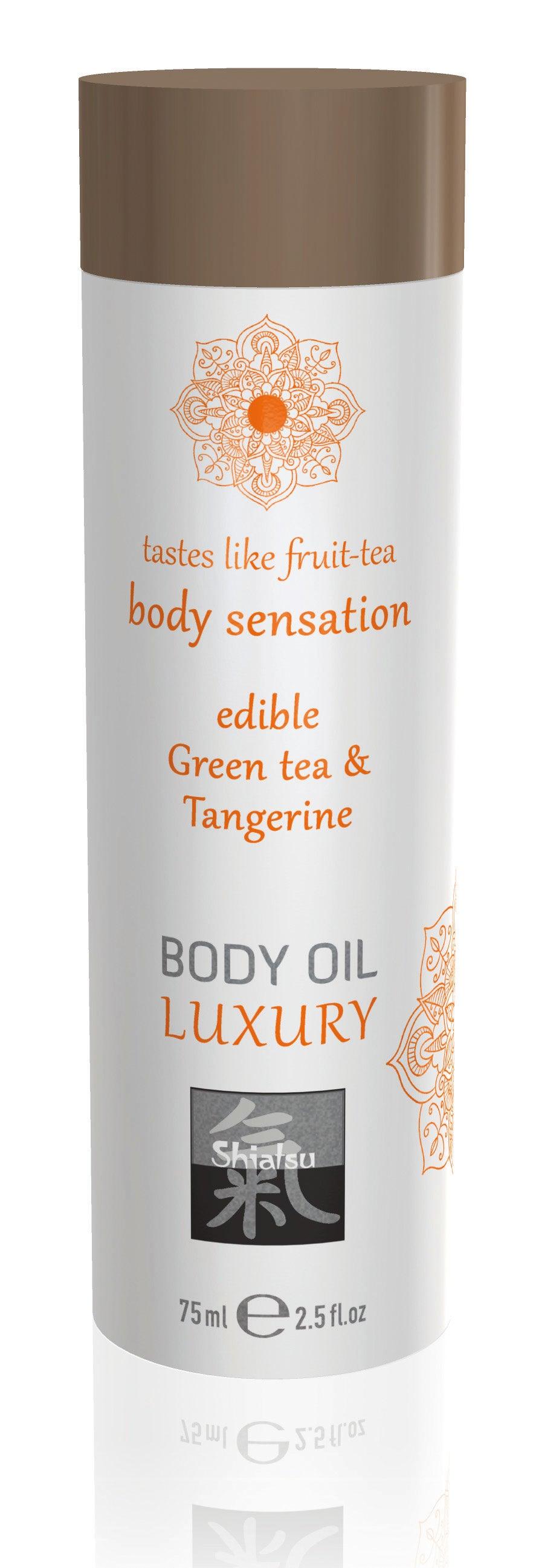 Shiatsu Luxury Body Oil Edible Green Tea and Tangerine - Take A Peek