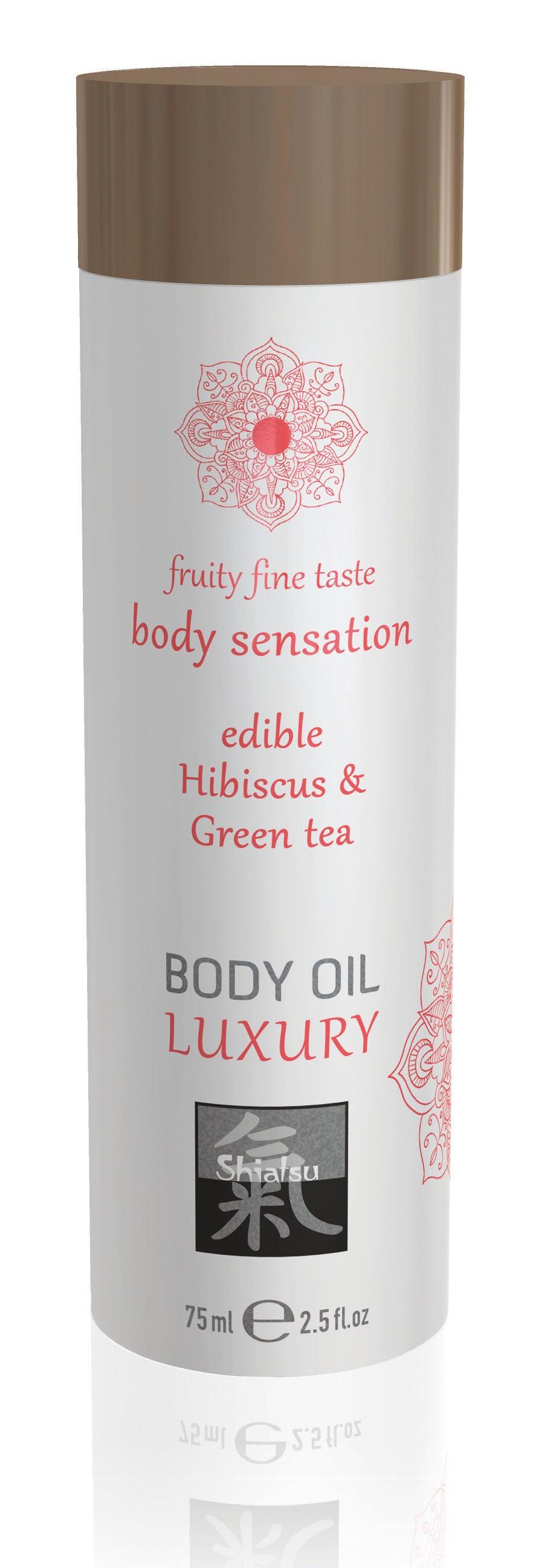 Shiatsu Luxury Body Oil Edible Hibiskus and Green Tea - Take A Peek