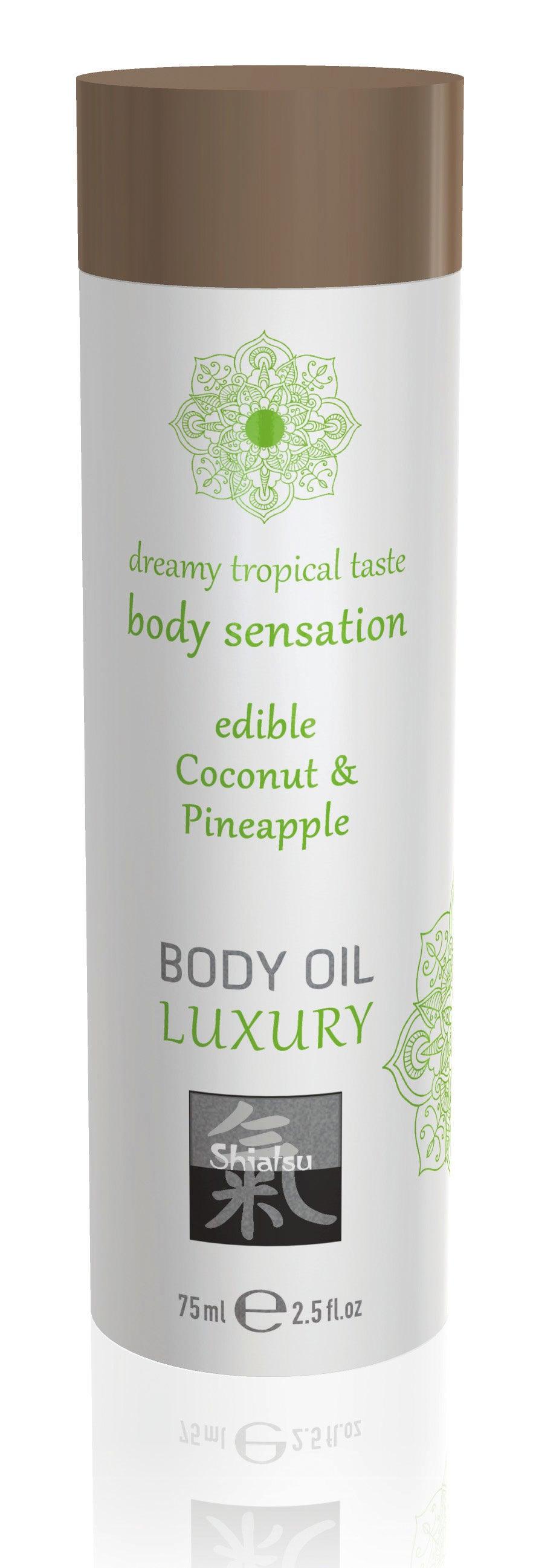 Shiatsu Luxury Body Oil Edible Coconut and Pineapple - Take A Peek