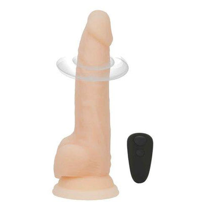 Rotating 8in Vibrating Dildo w Remote Vanilla - Take A Peek