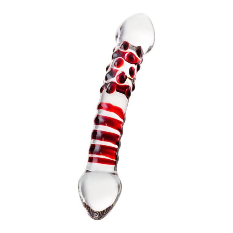 Sexus Glass Dildo Red Delight 19cm - Take A Peek