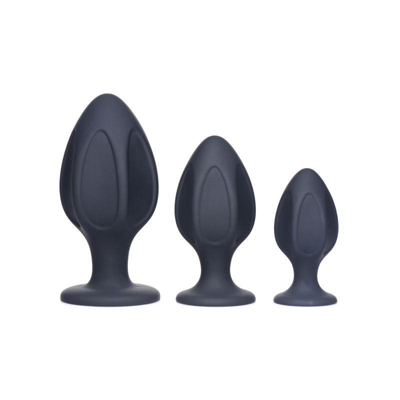 Triple Juicers Silicone Anal Plug Set Black - Take A Peek