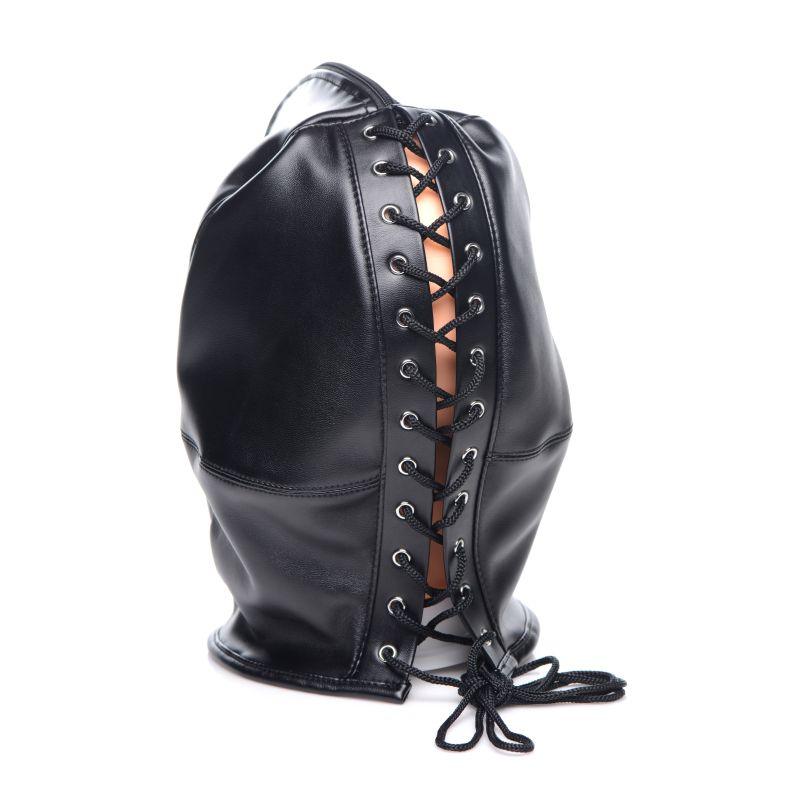 Zip Front Bondage Hood Black - Take A Peek