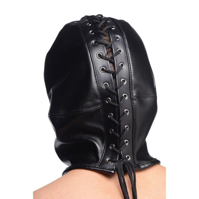 Zip Front Bondage Hood Black - Take A Peek