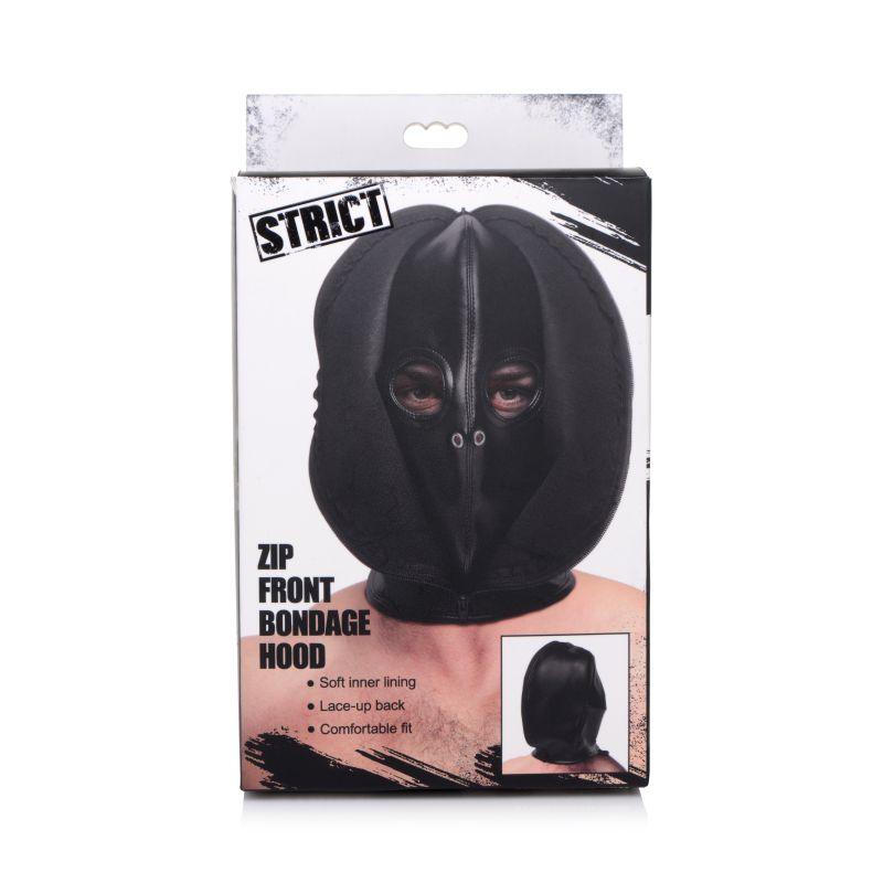 Zip Front Bondage Hood Black - Take A Peek