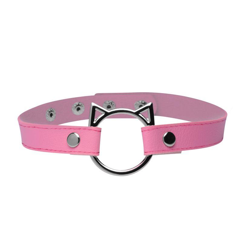 Kinky Kitty Ring Slim Choker Pink - Take A Peek