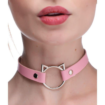 Kinky Kitty Ring Slim Choker Pink - Take A Peek