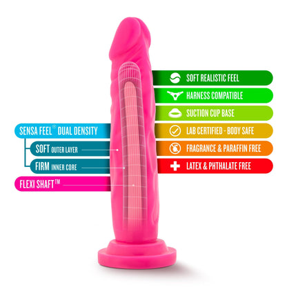 Neo Dual Density Cock Neon 7.5in Pink - Take A Peek