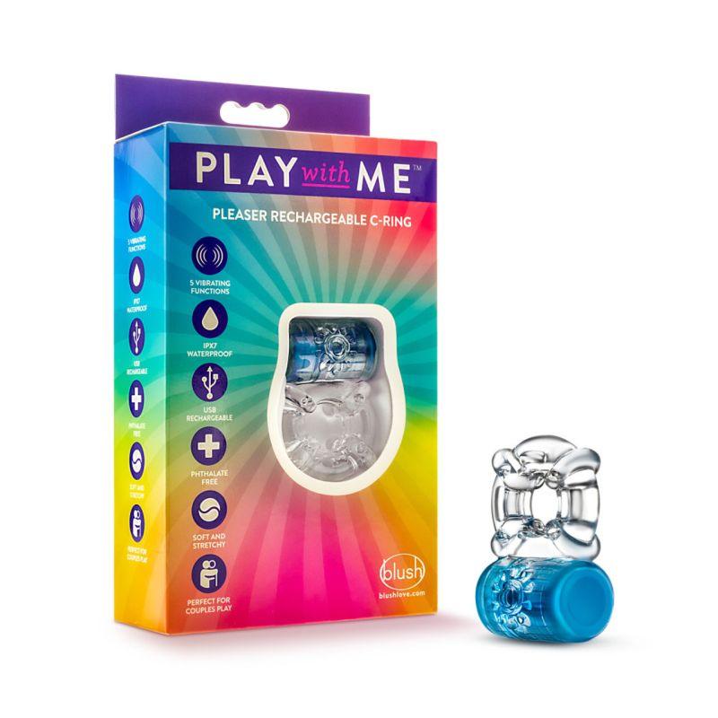 Play with Me Pleaser Rechargeable C Ring Blue - Take A Peek