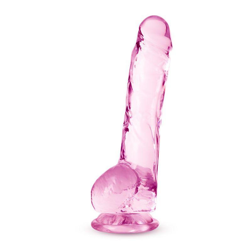 Naturally Yours 8" Crystaline Dildo Rose - Take A Peek