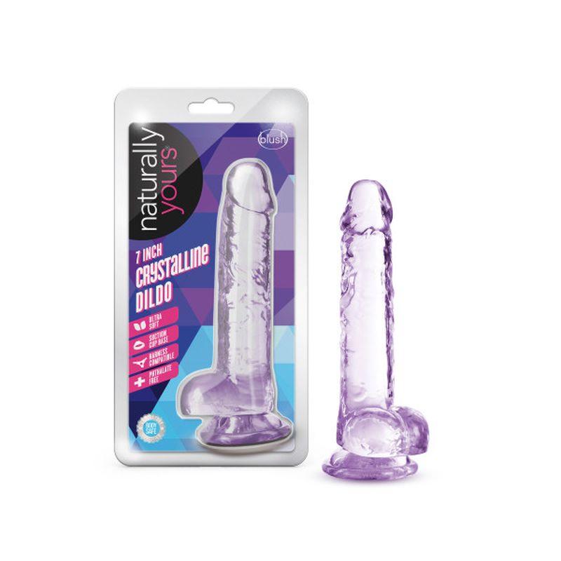 Naturally Yours 7" Crystaline Dildo Amethyst - Take A Peek