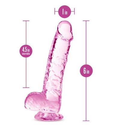 Naturally Yours 6" Crystaline Dildo Rose - Take A Peek